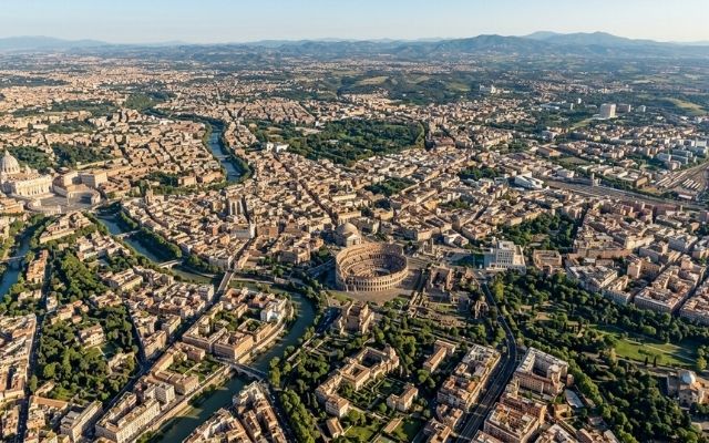 Veduta di una grande città italiana